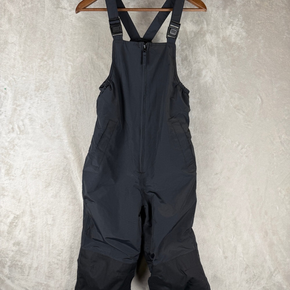 Lands End Kids Black Iron Knee Insulated Snow Bib Overalls Size 12